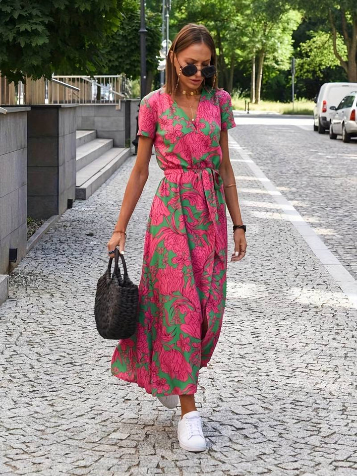 Katrina Canvas Split Jurk