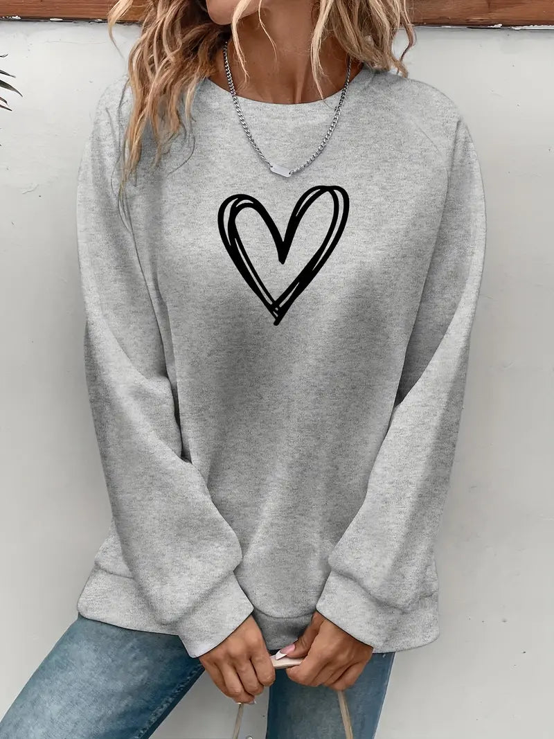 Sophie Baggy Sweatshirt met Hartprint