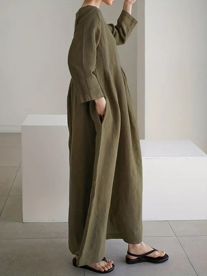 Meike - Elegantejurk met geplooide zakken