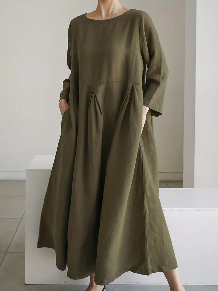 Meike - Elegantejurk met geplooide zakken