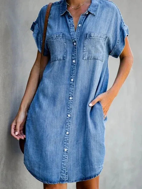 Zoë - Denim Elegante jurk