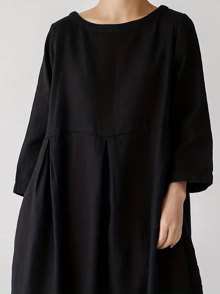 Meike - Elegantejurk met geplooide zakken