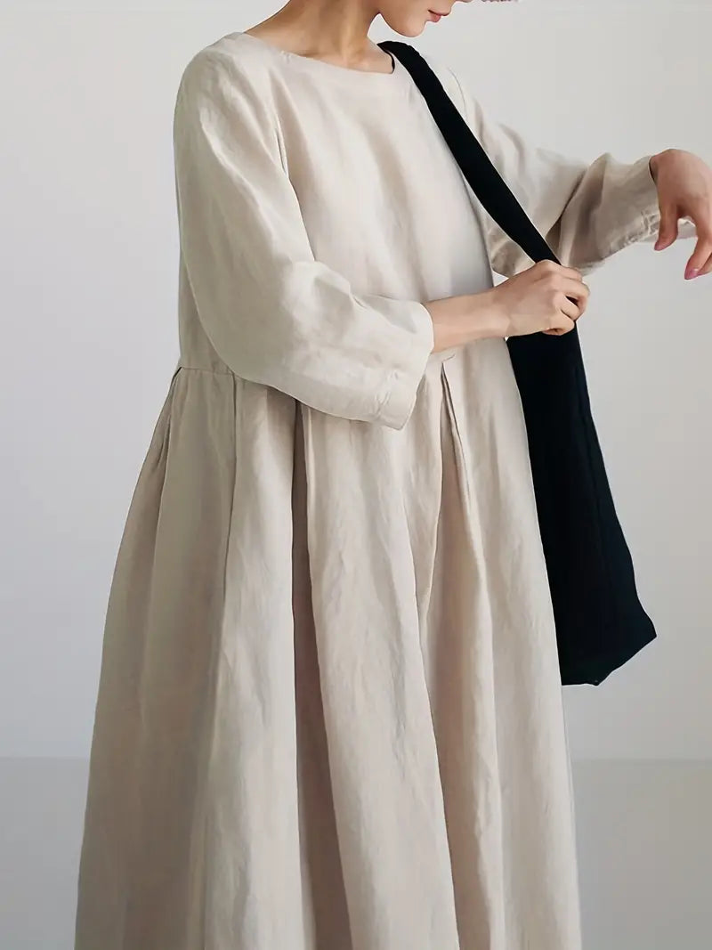 Meike - Elegantejurk met geplooide zakken