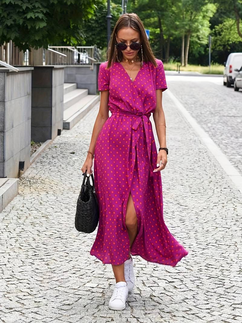 Katrina Canvas Split Jurk