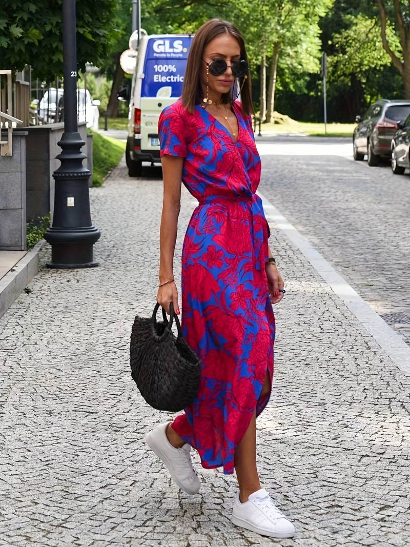 Katrina Canvas Split Jurk