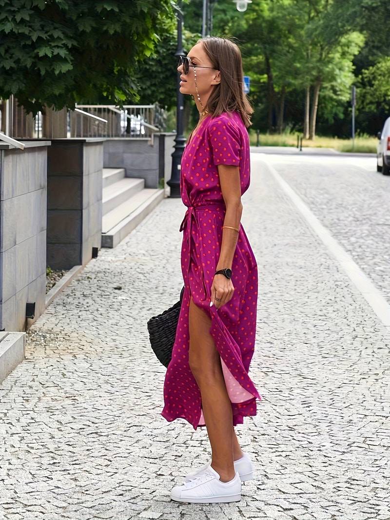 Katrina Canvas Split Jurk